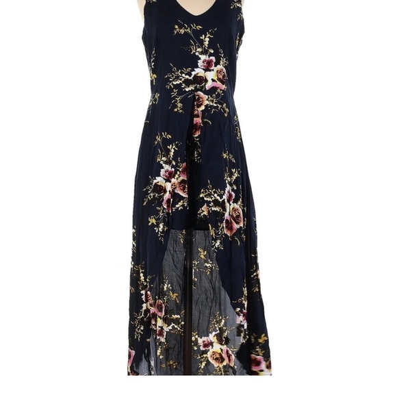 Orange and Pink Sleeveless High Low Sundress for Cocktail - Picture 7 of 8